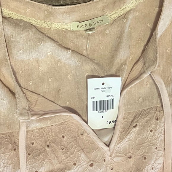 Kate & Sam spring pink  dress boho casual size large nwt - Picture 10 of 10